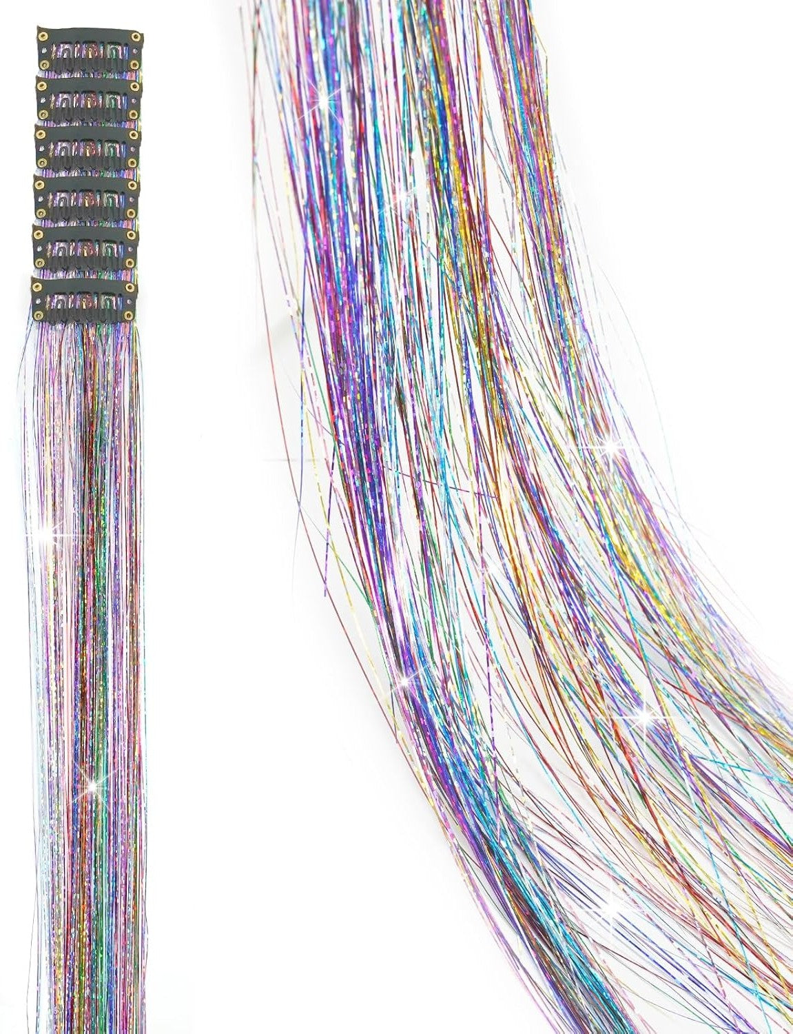 Sparkling Hair Tinsel Extension 6pcs
