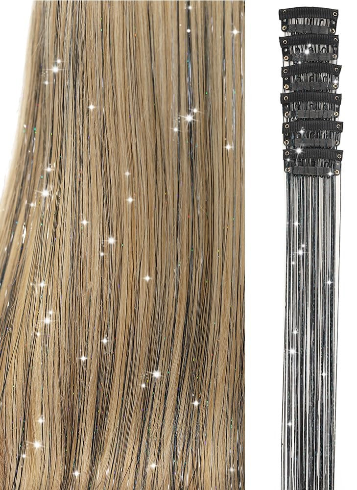 Sparkling Hair Tinsel Extension 6pcs