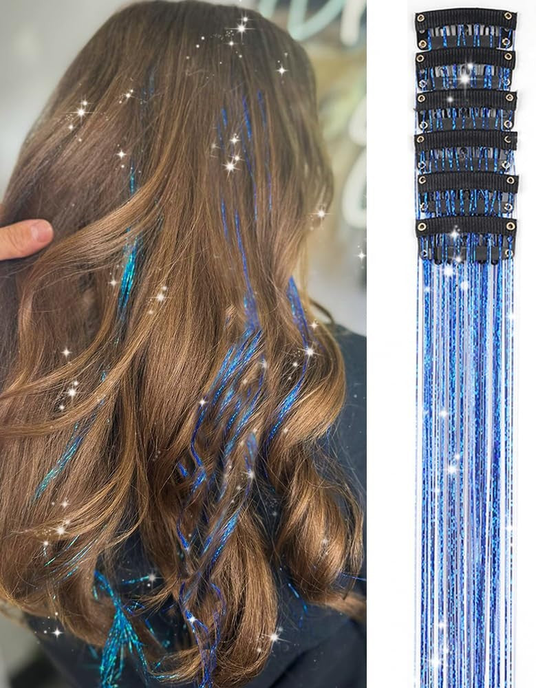 Sparkling Hair Tinsel Extension 6pcs