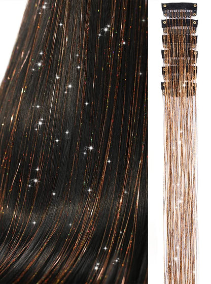 Sparkling Hair Tinsel Extension 6pcs
