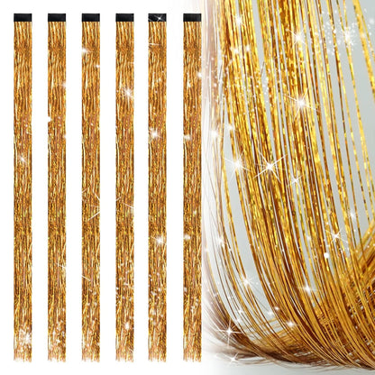 Sparkling Hair Tinsel Extension 6pcs