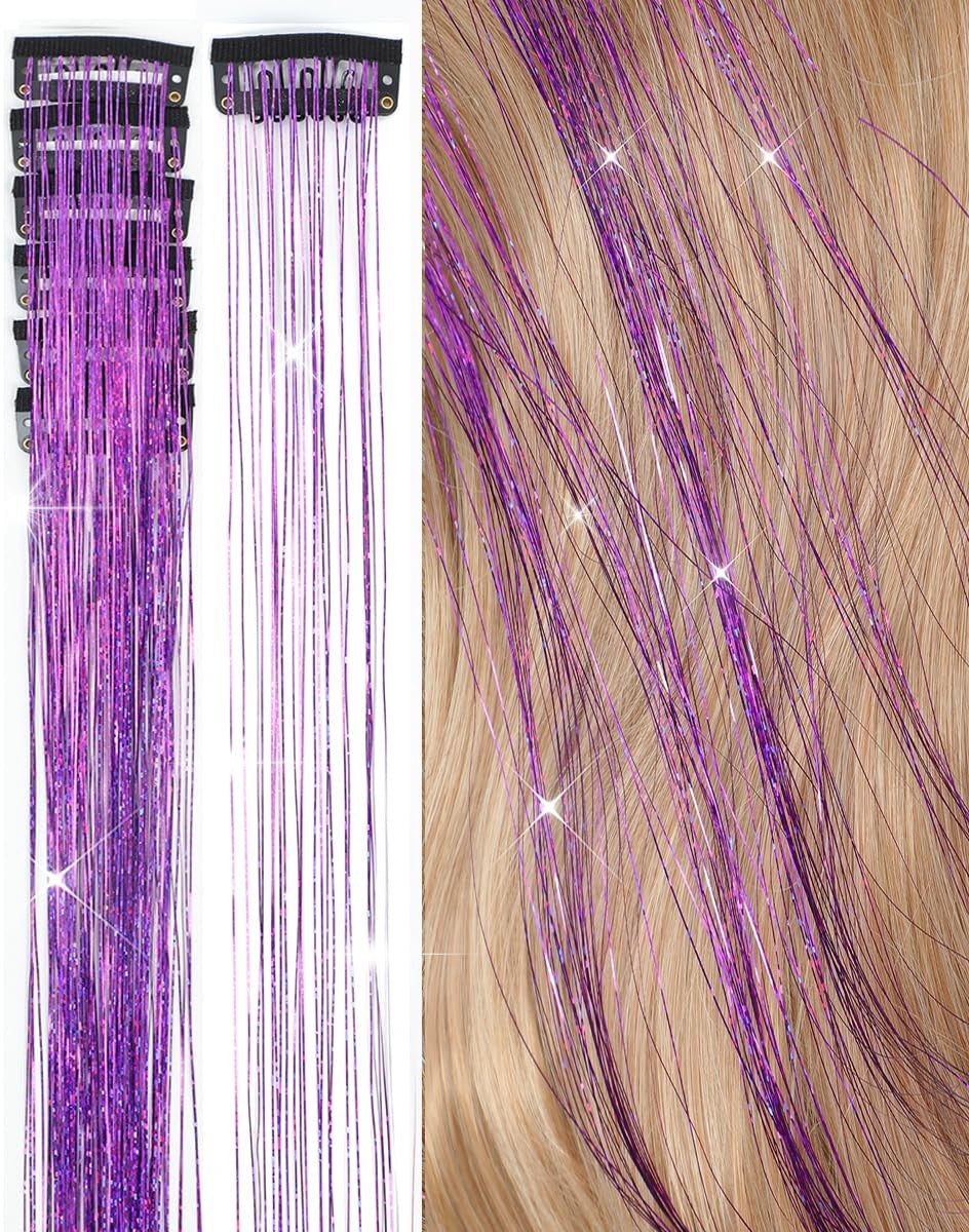 Sparkling Hair Tinsel Extension 6pcs