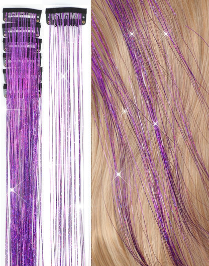 Sparkling Hair Tinsel Extension 6pcs