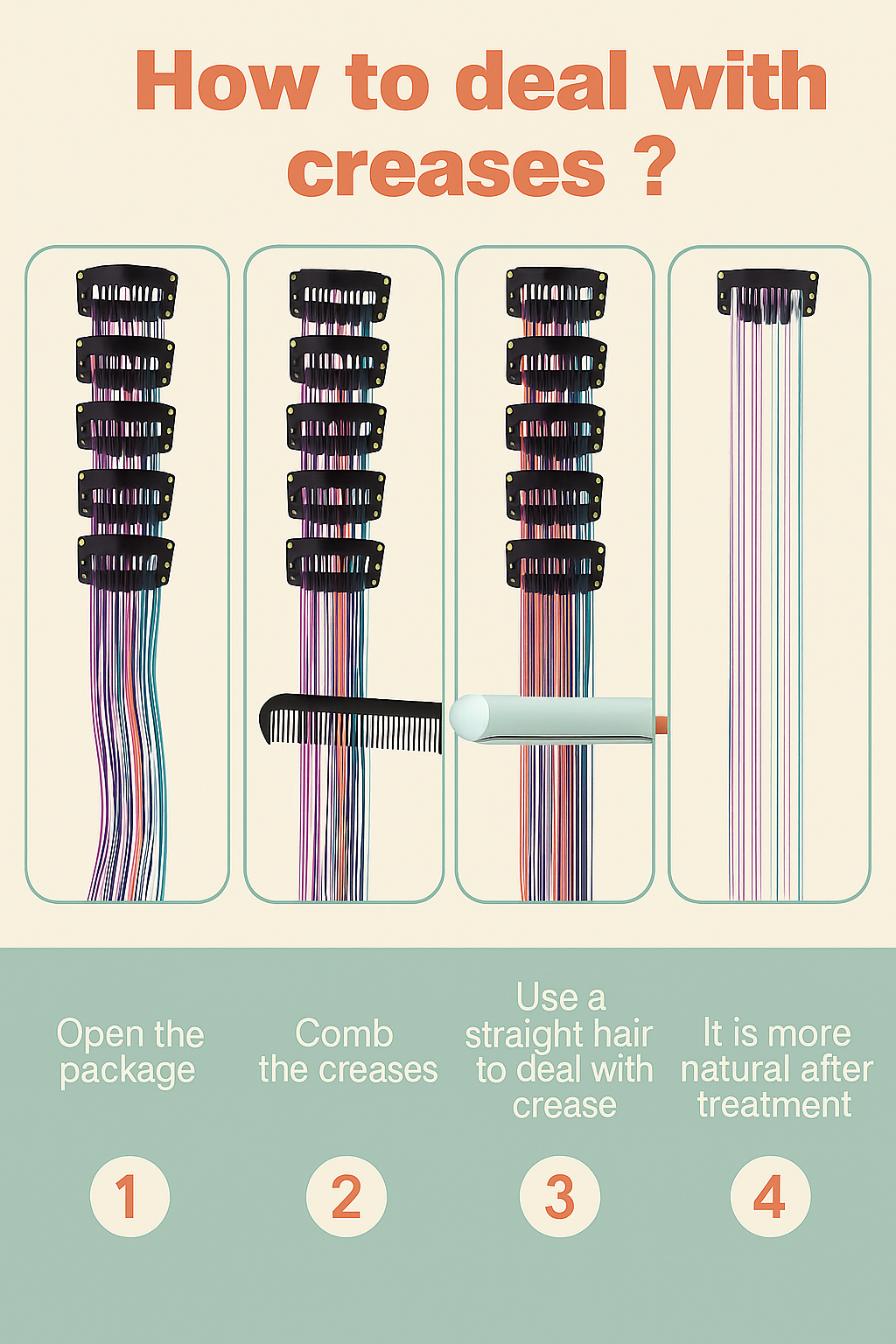 Sparkling Hair Tinsel Extension 6pcs